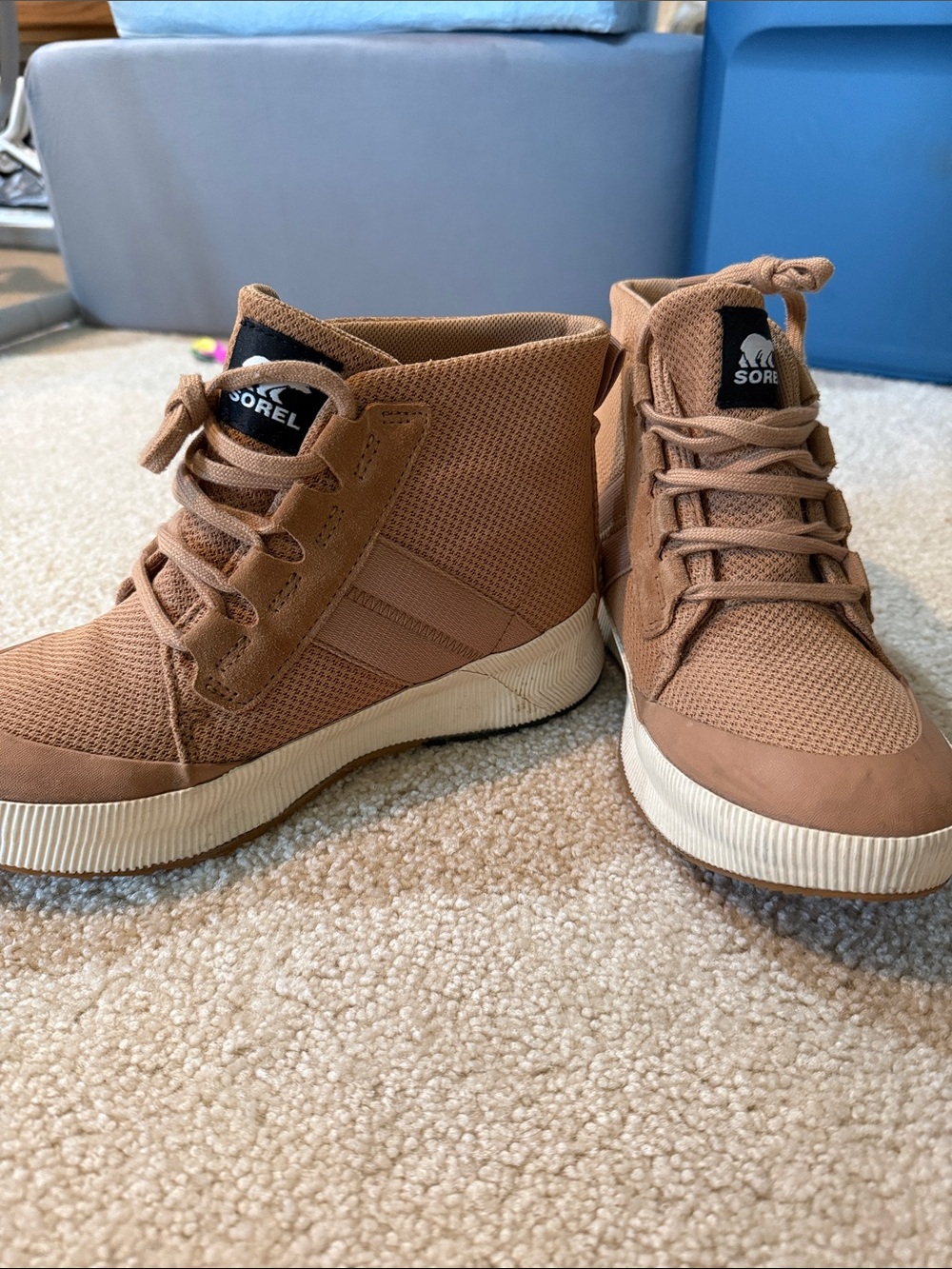 Sorel Tan High-Top Mesh & Suede Sneakers